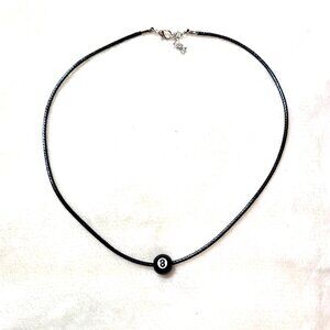 🤘🏼🎸🎱Punk Rock Black 8 Ball Billiard Poolhall Skater HipHop Unisex Necklace